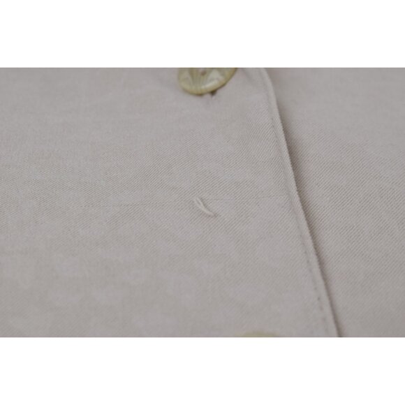 Vintage 90s Beige Floral Shirt Long Sleeves - Picture 9 of 10